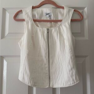 DKNY white denim top